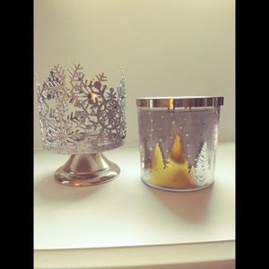 SONOMA Glitter Candle and Holder NEW